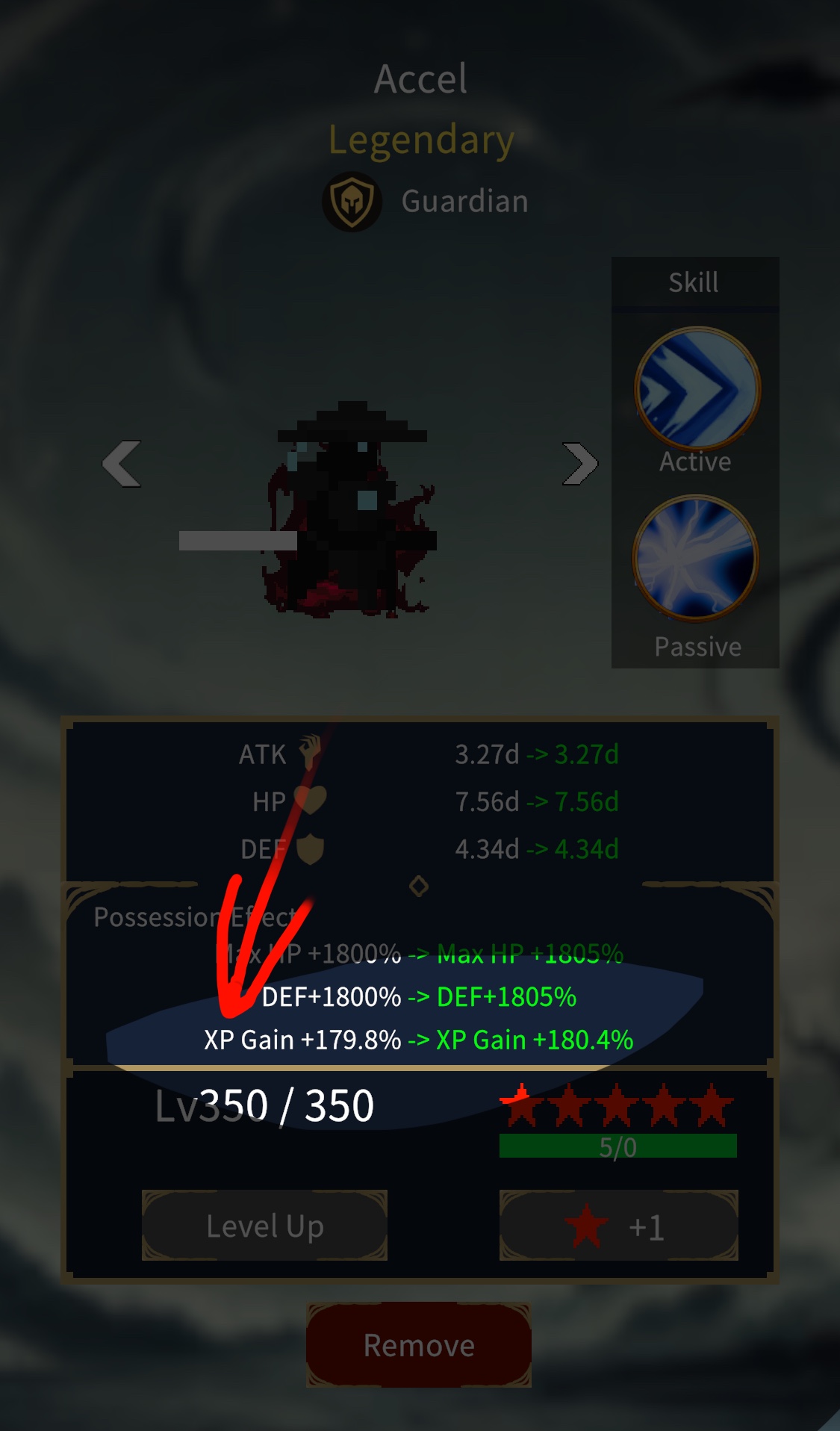 Screenshot of a shadow's possession effect