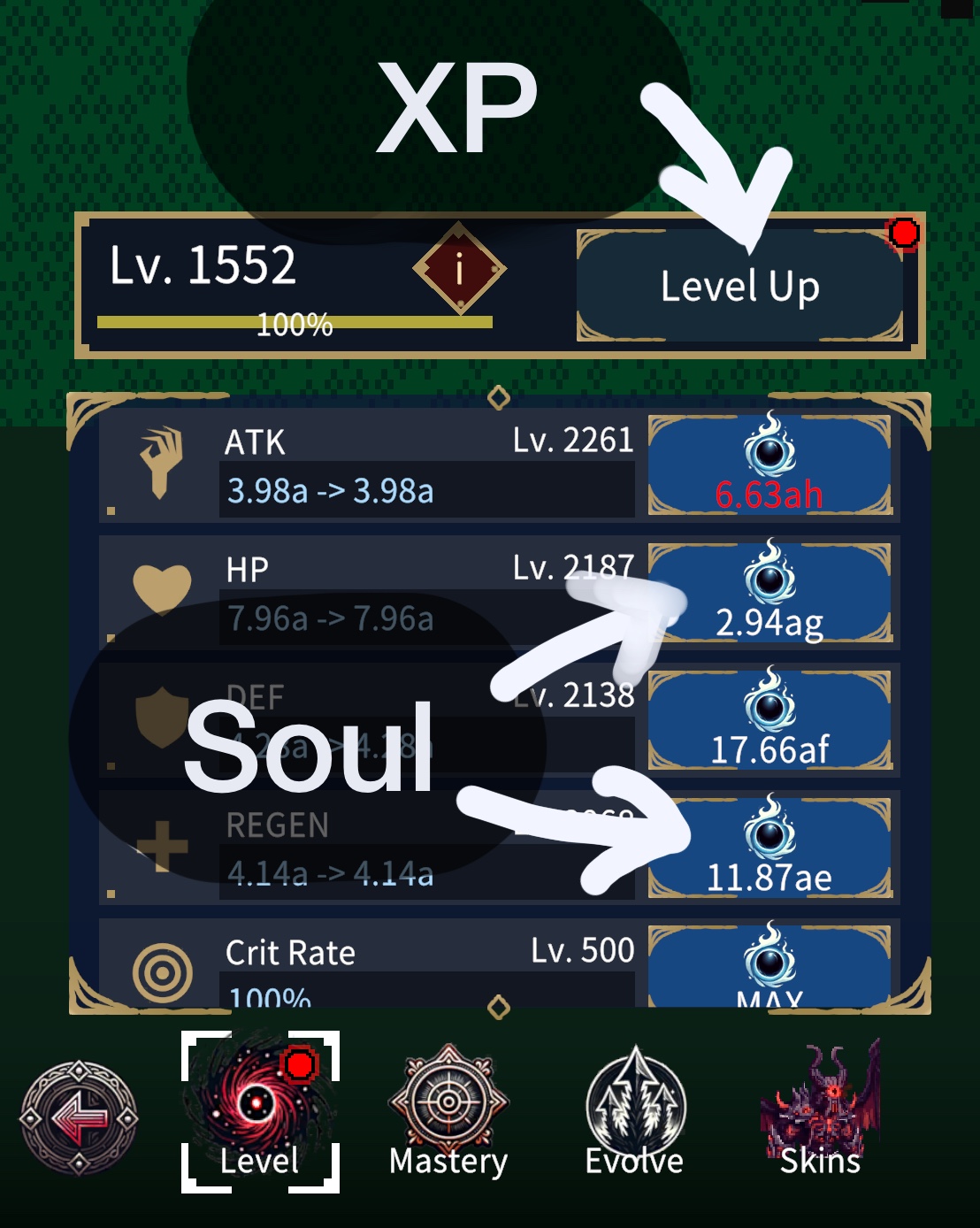 Screenshot of the enhance tab